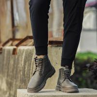 Botas Martin Vintage para otoño e invierno, botas altas de cuero para hombre, tendencia de moda, estilo informal de motocicleta, color negro - details 4