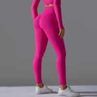 Hamidou-Pantalones deportivos de Yoga para mujer, mallas de cintura alta y caderas ajustadas, glúteos de melocotón, pantalones de Yoga desnudos de cintura alta - details 17