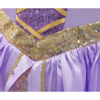 Rapunzel Cosplay princesa púrpura largo niña enredado vestido de fiesta de Halloween niños cumpleaños Navidad 2-10Y - details 3