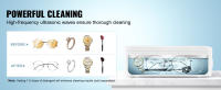 SucceBuy Limpiador ultrasónico, máquina de limpieza para odontología, aparatos ortopédicos, protectores bucales, joyas, cepillos de dientes, cabezales de afeitadora - details 4