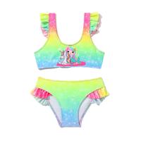 Traje de baño deportivo para niñas bebés de dibujos animados 2025 con estampado lindo de arcoíris dividido para niños. - details 5