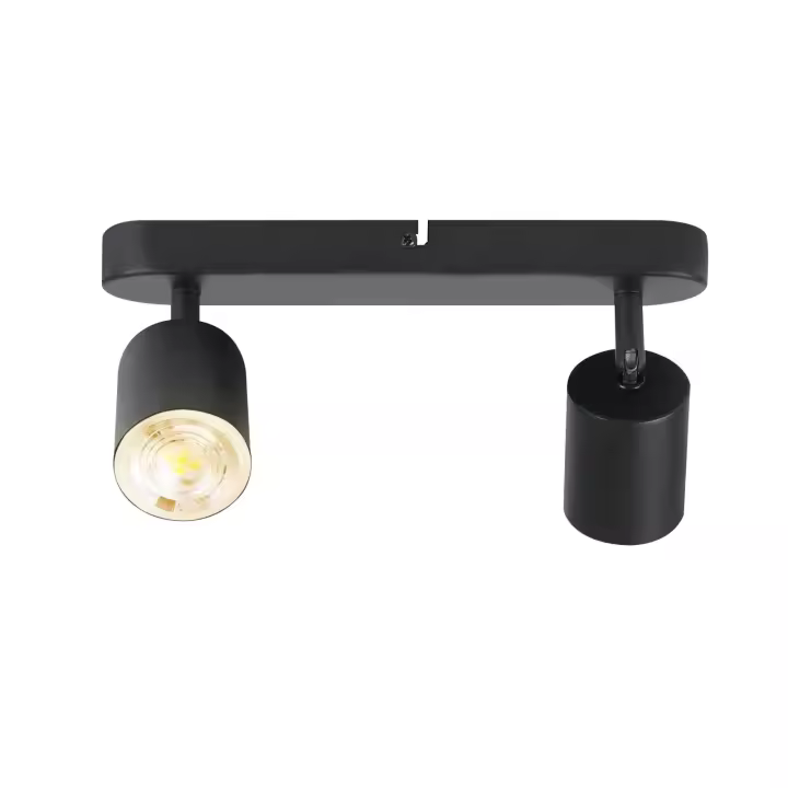 CBJKTX 2 Focos de techo de metal negro 330 °   Diseño GU10 ajustable para sala de estar, pasillo, escalera, cocina - 1