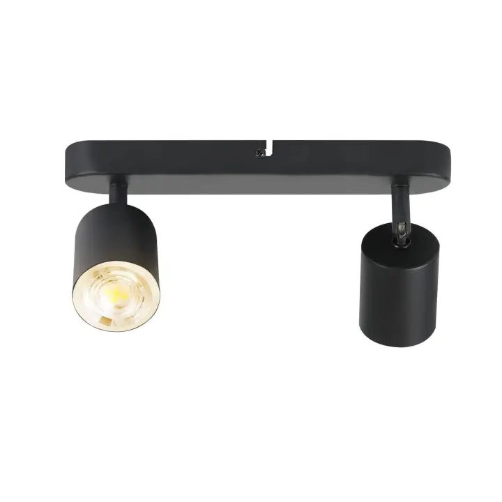 CBJKTX 2 Focos de techo de metal negro 330 °   Diseño GU10 ajustable para sala de estar, pasillo, escalera, cocina - 1