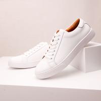 Zapatos blancos de hombre retro zapatos de placa base suave de cuero versátil - details 5