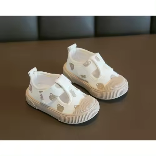 Zapatos casuales para niños y niñas con puntera cuadrada de dibujos animados, suela suave de primavera, zapatos pequeños para niños con suela de TPR, zapatillas de lona. - 1