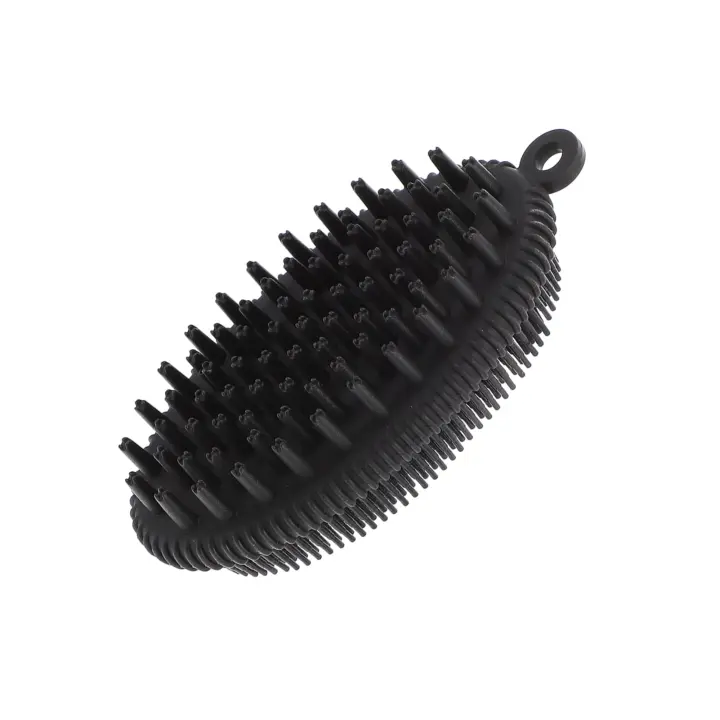 Cepillo de silicona para champú, depurador de baño para limpieza corporal, cepillo de baño, color negro, 1 ud. - 1
