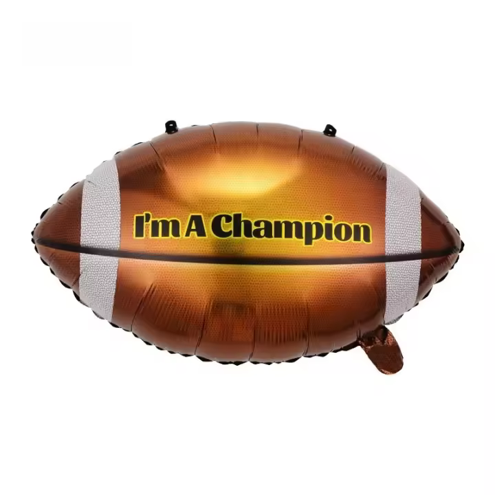 Globo de película de aluminio para fiesta de cumpleaños, decoración de Ambiente, Copa del Mundo, fútbol, Rugby, blanco y negro - 1
