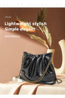 Bolsos de mujer de gran capacidad a la moda, nuevo bolso de mensajero de cadena plisada con textura de alta calidad en color sólido. - details 2