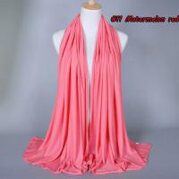 Hijab de algodón liso para mujer, chal largo y elástico, bufanda de red para el cuello, Sjaal musulmán, 35 colores, 180x80Cm - details 24