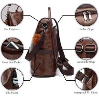 Anti-robo Mujer Mochila de Cuero de pu mochila de Bolsa de mano Mochilas Casual Bolsa de viaje Messenger Bag Mochila - details 1