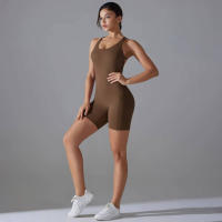 Hamidou-Conjunto de Yoga con espalda descubierta para mujer, Body de Fitness de alta elasticidad, ropa de gimnasio deportiva, Top corto de Fitness, Shockpro - details 6