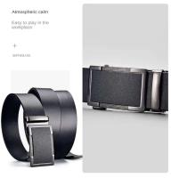 Cinturón de Cuero de Vaca de Negocios para Hombres BUNO Hebilla Automática de Metal, Ajuste Perfecto para Jeans Alta Calidad Auténtica - details 5