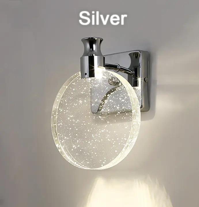 YNL Lámparas de Pared LED Modernas Estilo Nórdico Cristal Dorado Plata Ideal para Decoración de Hogar para Dormitorio Sala de Estar Comedor - 1