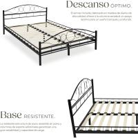 Cama de Boda Romántica y Estable Estructura de Cama de Madera Base de Cama Resistente - details 4