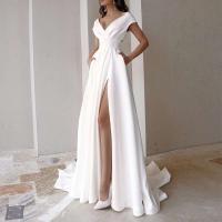 Elegante Vestido Cruzado de Cintura Media con Abanico Color Sólido, Estilo Sin Límites, Moda Nocturna para Mujeres - details 5