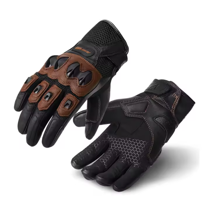 YOUHOO Guantes de Moto Transpirables de Cuero, Guantes de Cricket de Dedo Segmentado con Cierre de Tirón Hechos en China, Cuidado del Deportes con Lavado de Manos - 1