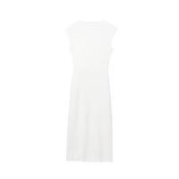 2025pin-Vestido recto sin mangas sencillo con cuello en V decorado, vestido blanco pequeño, novedad de verano, ropa de mujer - details 2