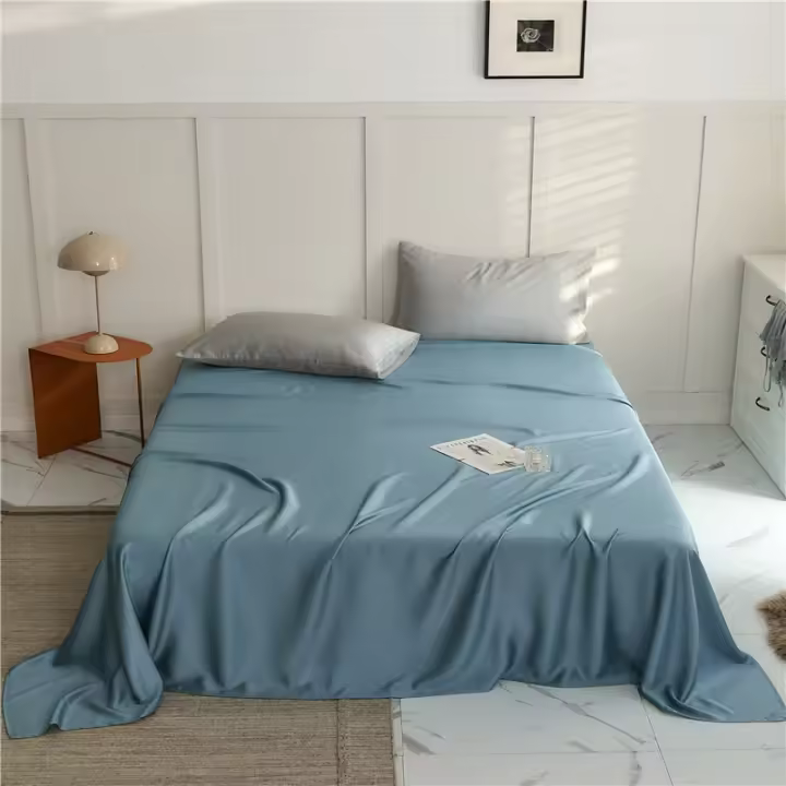 Bonenjoy-sábana plana de seda Lyocell 60s, tamaño de 150/160cm, Sábana superior suave para la piel (sin funda de almohada) - 1