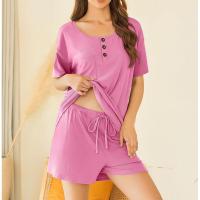 Conjunto de dos piezas versátil e informal de verano, nuevo, de moda, con pantalones cortos de manga corta y color sólido para mujer - details 10