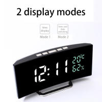 Alarma Digital Led de escritorio con hora, fecha, temperatura, humedad, pantalla, 12/24h, reloj de mesa de escritorio multifunción - details 3