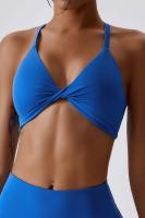 Anfilia-sujetadores deportivos para mujer, Tops lisos con cuello Halter, alta elasticidad, con relleno extraíble, para gimnasio, entrecruzado, con tiras en la espalda, para Yoga y correr - details 1
