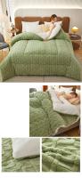 Manta de Invierno Super Grosora y Cálida para Cama con Peso de Cachemira Artificial Suave y Cómoda Calidez de Cojín de Cuero de Lamb - details 14