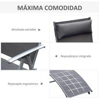 Sillón de Jardín Plegable con Resalto Ajustable 7 Niveles Carga de 165kg - details 13
