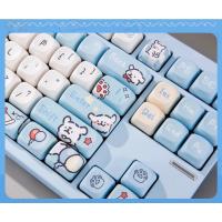 Línea cachorro keycap PBT Sakura sublimación de cinco lados hi75 tarántula F99F98F87 teclado mecánico keycap (teclado no incluido) - details 7