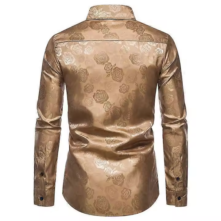 Camisas con estampado floral para hombre Camisas de vestir de lujo X - 1