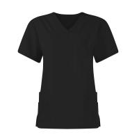 Uniforme de enfermera de color sólido para mujer, traje de pantalones de manga corta con cuello en V de tela de secado rápido, uniforme de enfermería con múltiples bolsillos - details 34