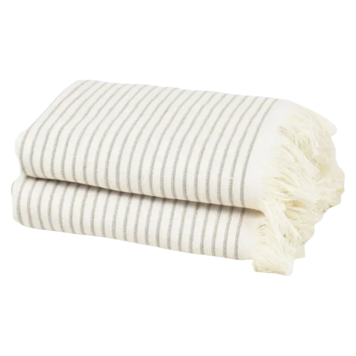 Juego de 2 Toallas de Baño Beige Modelo en Tamaño Lavabo - 100% Algodón de Alta Calidad - 1