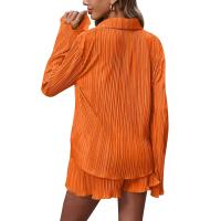 Conjunto de Pantalones Cortos Sueltos Informales para Mujer Traje Elegante de Dos Piezas Color Liso - details 17
