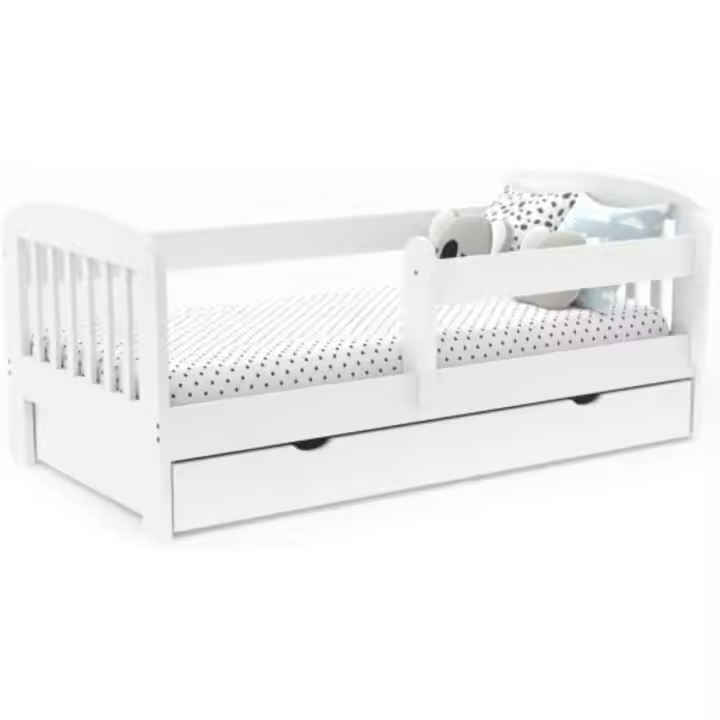 Lilia - Cama infantil 80 x 160 cm, 1 cajón de almacenamiento con somier y barreras - 1