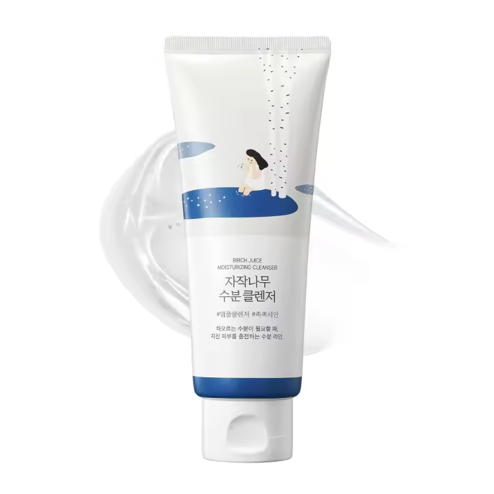 ROUND LAB Limpiador facial hidratante con jugo de abedul |   Elimina la sebo oculta, elimina las células muertas de la piel, calma, pH bajo, tipo gel facial - 1