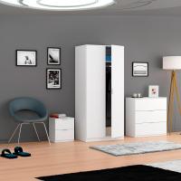 Comoda 3 Cajones, Dormitorio, Modelo LowCost, Acabado en Color Blanco Artik, Medidas: 77 cm (Ancho) x 80 cm (Alto) x 38 cm (Fondo) - details 1