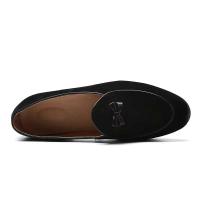 Zapatos casuales de hombre de cuero moca de moda plana patentada - details 11
