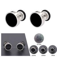 Pendientes de botón de acero de titanio estilo punk - details 0