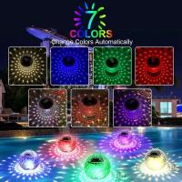Luces solares para piscina, luces impermeables con colores RGB flotantes, utilizadas para jardines y patios traseros - details 2
