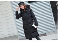 Abrigo de plumón para mujer, chaqueta de invierno con cuello de piel grande, chaqueta gruesa ajustada, Chaqueta de algodón con capucha a la moda, chaqueta larga de invierno para mujer - details 24