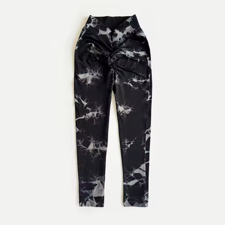 Tie Dye Sport Leggings Mujeres Scrunch Butt V-Belt Pantalones de yoga sin costura Fitness Running Medias - 1