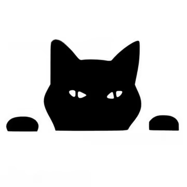 Pegatina Para Coche Impermeable De Dibujos Animados Gato Negro Decoración Lindo Para Automóvil Motocicleta Y Computadora Accesorios De Coche - 1