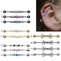 14G * 1,6*38mm colorido cz barbell industrial Hélix cartílago de oreja-piercing conch pendiente de barra pendientes joyas de cuerpo - details 1