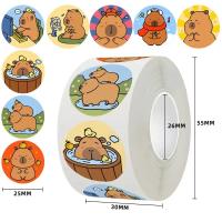 Capybara-pegatina de recompensa para niños, etiquetas de dibujos animados, Día de San Valentín, feliz sonrisa, regalo, 500 - details 0