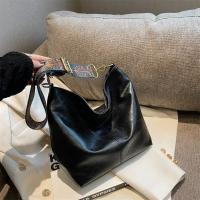 Bolso bandolera Vintage de piel sintética de Color sólido para mujer, bandolera tipo cubo con correa ancha Simple de alta capacidad para ir al trabajo - details 11