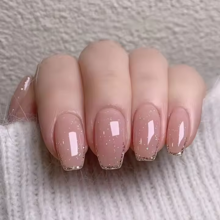 24pcs Uñas de Ballerina Grandes Falso en Rosa Puro Francés Cubierta Completa Desmontable DIY para Fiesta - 1