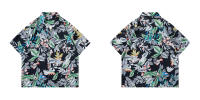 Camisa vintage con estampado floral completo, manga corta, para hombre y mujer, verano, playa, hawaiana, holgada, informal, versátil, floral. - details 1