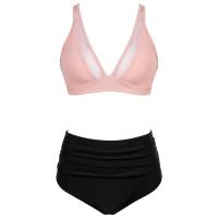 Bikini de Cintura Alta para Mujer 2024 Traje de Baño de Rayas con Cuello en V - details 5
