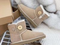 Nuevas botas de nieve con botón lateral portátiles para mujer de piel de oveja de invierno - details 3