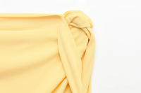 TRAFZA 2025, vestidos largos elegantes de verano para mujer, vestidos amarillos con cuello redondo y pliegues decorados con cremallera, vestido sin mangas con abertura a la moda para mujer - details 4