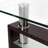 Mesa Moderna de Centro con Tapa de Cristal Transparente y Base de Metal Negro (100x60 cm) - details 23